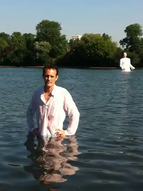 Adrian Willis with Mr. Darcy.
